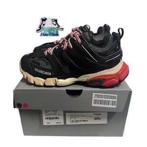 Balenciaga Track Runner Low Top Platform Sneakers in Black Red White - US 7 WMNS
